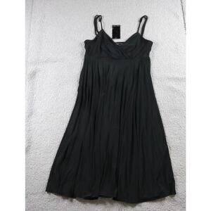 New Max and Cleo Dress Black Small V Neck Sleeveless Spaghetti Strap Pleated